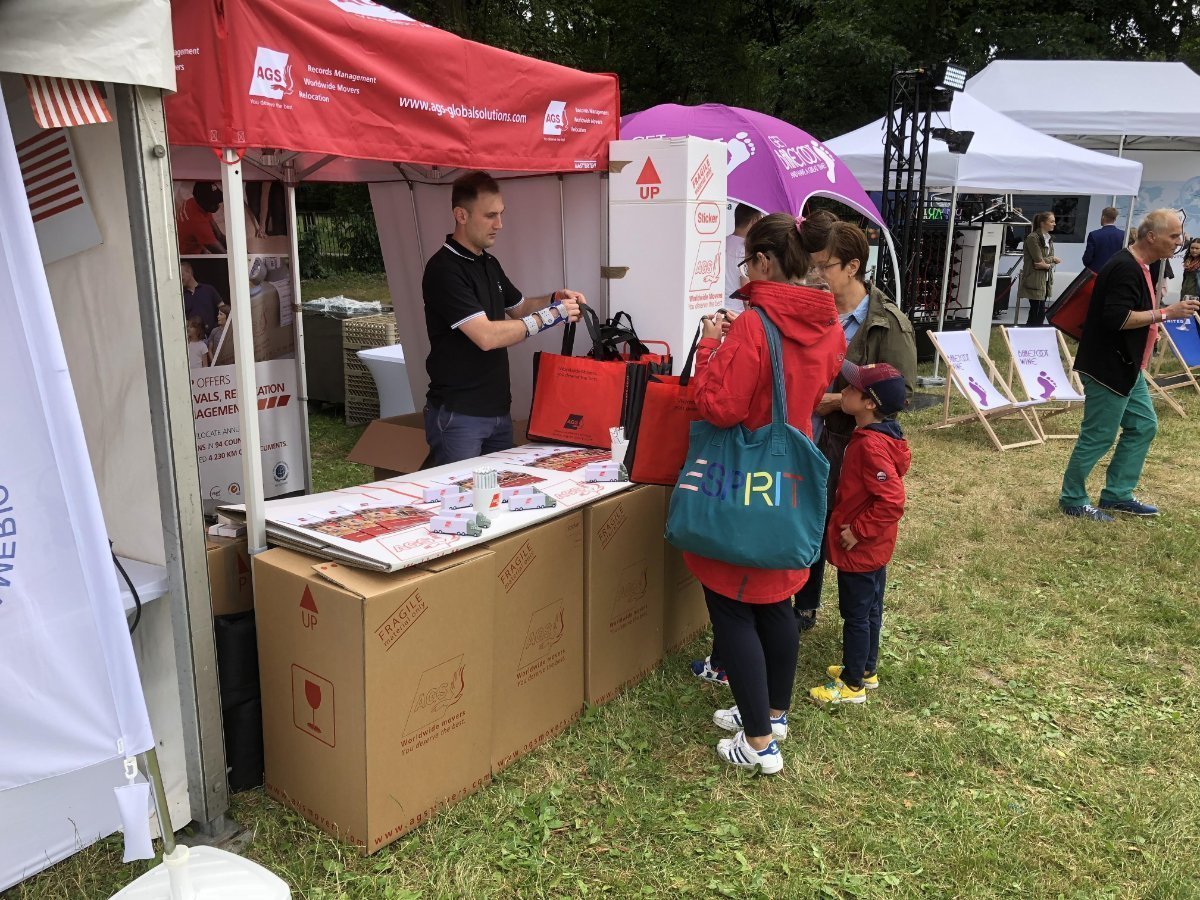 AGS Movers booth at the Independance Day Picnic in Poland.