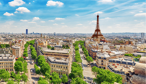 Rooftop view overlooking Paris